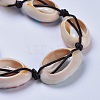 Printed Cowrie Shell Bead Bracelets BJEW-JB04276-3