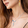 8Pcs 2 Colors Rack Plating Brass Micro Pave Clear Cubic Zirconia Pendants KK-BC0015-84-5