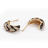 Brass Micro Pave Cubic Zirconia Half Hoop Earrings EJEW-C502-05G-A-2