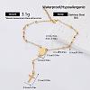 304 Stainless Steel Oval Religion Cross Charm Resin Beaded Anklets for Women AH5734-1-1