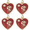 6Pcs Rack Plating Brass Micro Pave Cubic Zirconia Pendants KK-BBC0010-99-1
