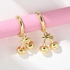 Brass Cherry Hoop Earrings EJEW-M077-19G-02-1