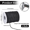 2 Rolls Waxed Cotton Thread Cords YC-PA0001-03-2