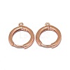Brass Huggie Hoop Earring Findings PALLOY-F249-19RG-1