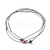 Pearl Luster Plated Round Faceted Natural Agate Pendant Necklace NJEW-JN03657-02-1