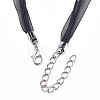 Waxed Cord and Organza Ribbon Necklace Making X-NCOR-T002-332-3
