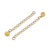Ion Plating(IP) 316 Surgical Stainless Steel Curb Chain Extender with Natural  Dyed Jade Round Charm STAS-A097-01G-12-2