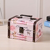 Retro Printed Imitation Leather Jewelry Storage Boxs with Handle PW-WG64239-02-1