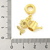 Rack Plating Brass Micro Pave Cubic Zirconia European Dangle Charms KK-P270-02G-G-3