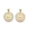 Brass Micro Pave Clear Cubic Zirconia Pendants KK-N287-43G-04-1