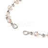 Cube Glass Bead Link Chain Bracelet Making AJEW-JB01151-04-2