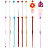 6Pcs 5 Colors DIY Alloy Beadable Crochet Hooks AJEW-TA0003-51-1
