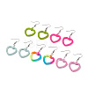 Nylon Braided Heart Dangle Earrings EJEW-JE04765-1