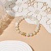 Natural White Moonstone & Alloy Buddha Head Beaded Stretch Bracelet BJEW-JB08913-01-5