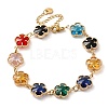 Colorful Glass Link Chain Bracelets BJEW-B075-05-1