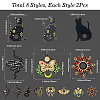 16Pcs 8 Styles Opaque Printed Acrylic Pendants OACR-SC0002-26-2