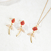 Plastic Rose Flower Jewelry Set ZU1827-3