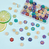 100Pcs Baking Paint and Golden Metal Enlaced Glass Beads DGLA-SC0001-07-7