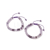 Adjustable Natural Amethyst Braided Bead Bracelets BJEW-F369-A18-2