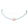 3Pcs 3 Colors Ocean Handmade Porcelain Starfish Glass Beaded Necklaces for Women NJEW-JN06392-4