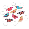 4 Pairs 4 Colors Butterfly Alloy & Acrylic Hoop Earrings EJEW-TA0001-88A-3