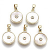 Brass Micro Pave Clear Cubic Zirconia Charms KK-R112-014-NF-1