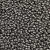 Dark Gray 11/0 Grade A Electroplated Glass Seed Beads X-SEED-Q008-F576-1