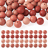 40Pcs 4 Colors Round Silicone Focal Beads SIL-TAD0001-02G-1