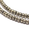 Rondelle Natural Pyrite Beads Strands G-I126-12-4x3mm-3