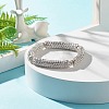 Bling Polymer Clay Rhinestone Curved Tube Beads Stretch Bracelet for Women BJEW-JB07490-03-2