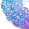 Spray Painted Crackle Glass Beads Strands DGLA-C002-8mm-05-2