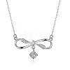 925 Sterling Silver Cubic Zirconia Pendant Necklaces NJEW-BB18734-1
