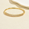Brass Micro Pave Clear Cubic Zirconia Hinged Cuff Bangles for Women VP3297-2-1