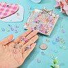 240Pcs 8 Colors Crackle Transparent Glass Beads GLAA-TA0004-19-6