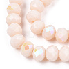 Electroplate Opaque Solid Color Glass Beads Strands EGLA-A034-P4mm-L20-2