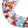 Opaque Solid Color Electroplate Glass Beads Strands EGLA-A039-P4mm-B16-3