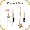 2Pcs 2 Styles Rattan & Iron Witch Bells Wind Chimes Door Hanging Pendant Decoration WICR-CN0001-01-2