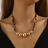 Alloy Graduated Beaded Pendant Polyester Collar Necklaces for Women NJEW-SP0001-17C-6
