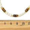 Natural Pink Aventurine & Yellow Aventurine & Tiger Eye Heishi Beads and Natural Cultured Freshwater Pearl Rice Beaded Necklaces for Women NJEW-JN06294-03-4