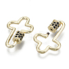 Brass Micro Pave Cubic Zirconia Screw Carabiner Lock Charms KK-R136-070A-NF-3