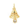 Christmas Brass Micro Pave Clear Cubic Zirconia Pendants KK-Z156-05G-1
