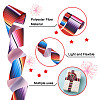 2 Rolls 2 Styles Stripe Pattern Printed Polyester Grosgrain Ribbon OCOR-TA0001-37D-4