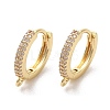 Rack Plating Brass Micro Pave Cubic Zirconia Hoop Findings EJEW-A031-05G-1