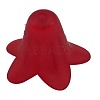 Red Frosted Transparent Acrylic Flower Beads X-PLF018-11-2