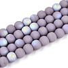Frosted Opaque Glass Beads Strands GLAA-T032-P6mm-MBB07-1