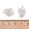 Brass Micro Pave Cubic Zirconia Box Clasps KK-B125-07S-01-3