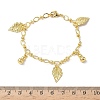 Leaf & Gourd Brass Charm Bracelets BJEW-K248-03G-5