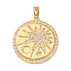 Brass Micro Pave Rhinestone Pendants KK-Z161-01G-03-1
