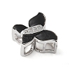 Brass Micro Pave Clear Cubic Zirconia Silde Charms KK-C086-02P-03-2