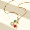 Brass & Cubic Zirconia Pendant Necklaces SA-CBA7E55-03G-02-1